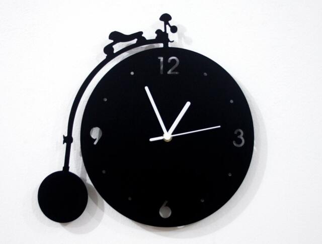 Penny Farthing Vintage Bicycle White - Wall Clock - image 1