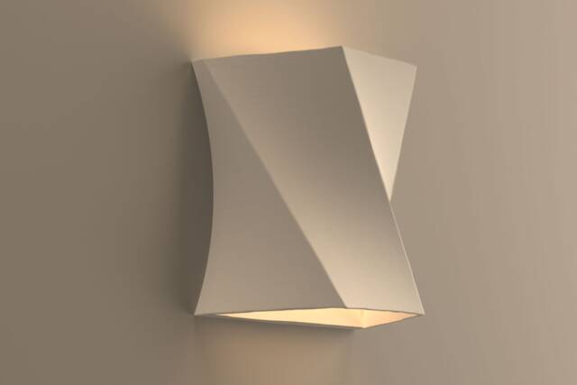 Brutalist Ceramic Wall Sconce, Twisted Form Plug-In Light - Naaya Twisted - image 1