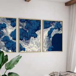Waterfall Posters Set Of 3, Japanese Nature Art Prints Wall Decor - thumbnail 2