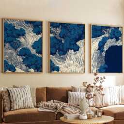 Waterfall Posters Set Of 3, Japanese Nature Art Prints Wall Decor - thumbnail 3