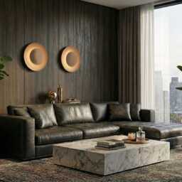 Contemporary Ambient Wall Lamp, Circular Ceramic Design - Naaya Obscura - thumbnail 4