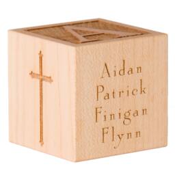 Baptism Block Personalized Engraved Maple Wood Cube Keepsake