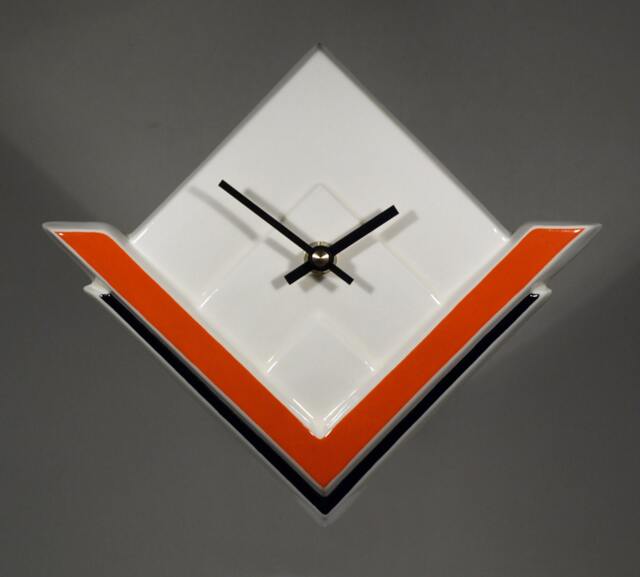 Echo Of Deco British Art Pottery Inspired Marconi 1 Wall Clock - image 1