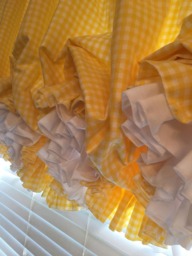 Yellow Gingham Double Ruffle Balloon Curtain - thumbnail 1