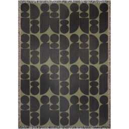 Modern Geometric Throw Blanket - Olive & Charcoal - thumbnail 4