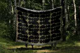 Modern Geometric Throw Blanket - Olive & Charcoal - thumbnail 1