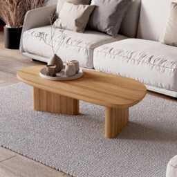 Blob Modern Coffee Table - Scandi Table Solid Wood Coffee Japandi Living Room - thumbnail 3