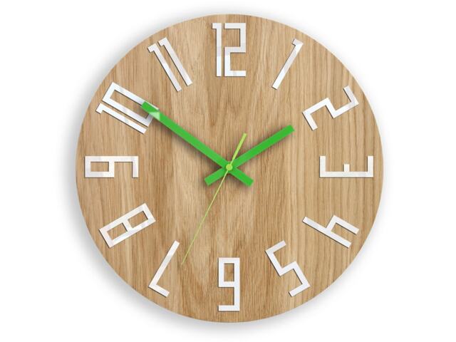 Wood Clock, Unique Wall Gift Unusual Modern Abstract Style, Industrial Decor, Slim_Wood_Green - image 1