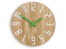 Wood Clock, Unique Wall Gift Unusual Modern Abstract Style, Industrial Decor, Slim_Wood_Green