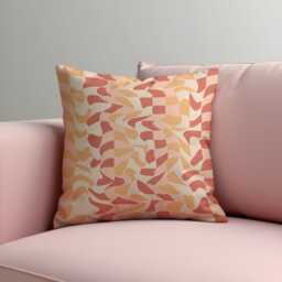 Peach Abstract Cushion Cover, Modern Wave Pattern Pillow Case, Soft Retro Throw Pillowcase