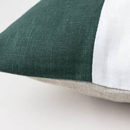 Green Throw Pillow Covers Color Block Cover Dark White Beige, Couch Cushion Modern Cases Linen, 70's - thumbnail 3