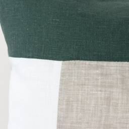 Green Throw Pillow Covers Color Block Cover Dark White Beige, Couch Cushion Modern Cases Linen, 70's - thumbnail 2