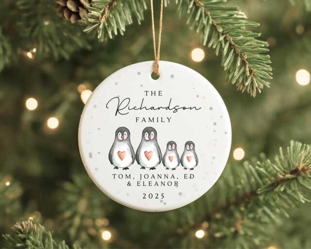Family Christmas Ornament Personalised Names Decoration 2025 Gift - image 1