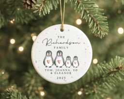 Family Christmas Ornament Personalised Names Decoration 2025 Gift - thumbnail 1