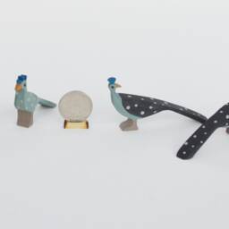 Hand Carved Wooden Bird Figurines, Toucan, Peacock, Pelican - thumbnail 2
