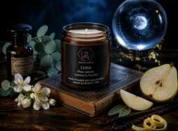 Lemon, Pear, Jasmine & Vanilla Candle - Moon Witchy Fruity Floral Soy Wax - thumbnail 1