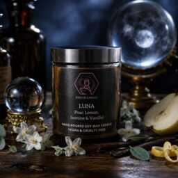 Lemon, Pear, Jasmine & Vanilla Candle - Moon Witchy Fruity Floral Soy Wax - thumbnail 2