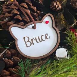 Personalised Pet Bauble - Pets Cats Wooden First Christmas Ornament Kitten Cat Family - thumbnail 4