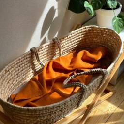 Linen Baby Blanket Organic Crib Bedding Swaddle Girl Neutral Baby Gift Blanket - thumbnail 2