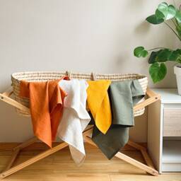 Linen Baby Blanket Organic Crib Bedding Swaddle Girl Neutral Baby Gift Blanket - thumbnail 3