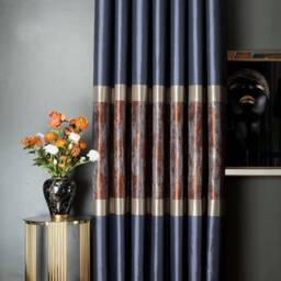 striped Black & Silver Turkish Curtains Custom Size Luxury Drapes - thumbnail 4