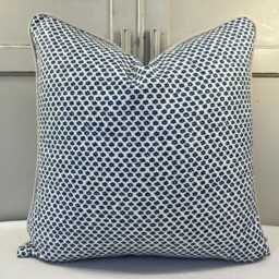 Cushions Made in Fermoie Marden Luxury Designer Decorative Blue Cream Cotton Cushion Pillow Throw Cover - thumbnail 2