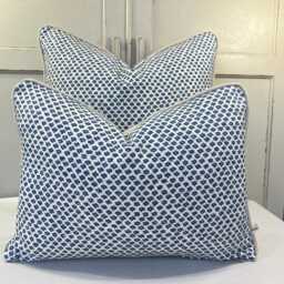 Cushions Made in Fermoie Marden Luxury Designer Decorative Blue Cream Cotton Cushion Pillow Throw Cover - thumbnail 1