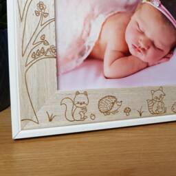 Forrest Theme Personalised Photo Frame For Nursery Or Gift New Grandparents & Mothers, Add Any Text, Birthday Gift Baby, New Born - thumbnail 3