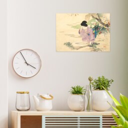 Japanese Beauty Ukiyo-E Art Print Poster Woodblock Wall Decor Kajita Hanko Kuchi-E Bijin Garden Well Geisha Maiko Kimono Obi Beautiful A3 - thumbnail 2