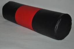 Faux Leather Black & Red Bolster Pillow Cover, Decorative , Home Decor