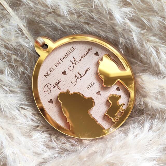 Personalized Christmas Bauble - Bear Family Family - image 1