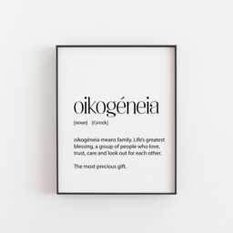 Greek Art, Oikog??neia Definition, Poster, Wall Themed Home, Decor, Greece Home Greece, Print, A2 - thumbnail 1
