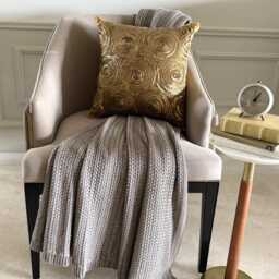 Gold Art Silk Sequin Embellished Circle & Dots Pattern, Modern Throw Pillow Cover/Euro Sham - Golden Touch - thumbnail 2
