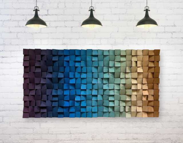 Colorful Geometric Wall Art - Modern Wood Hanging Home Decor - image 1