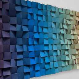 Colorful Geometric Wall Art - Modern Wood Hanging Home Decor - thumbnail 3