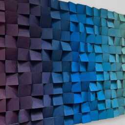 Colorful Geometric Wall Art - Modern Wood Hanging Home Decor - thumbnail 2