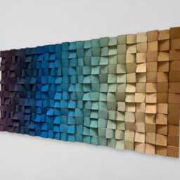 Colorful Geometric Wall Art - Modern Wood Hanging Home Decor - thumbnail 4