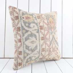 Vintage Turkish Kilim Pillow Cover Bohemian Cushion - 18''x18'' - thumbnail 3