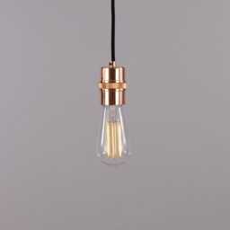 Devon Minimalist Exposed Bulb Brass Pendant Light 3 - thumbnail 4