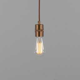 Devon Minimalist Exposed Bulb Brass Pendant Light 3 - thumbnail 1