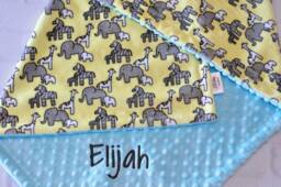 Personalized Baby Blanket-Zoo Animal Minky Baby Blanket-Elephant Blanket-Giraffe Blanket-Zebra Minky Blanket-Animal Nursery