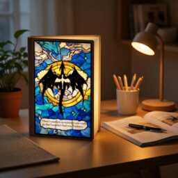 Fourth Wing Dragon Rider Book Lamp, Xaden Riorson Violet Sorrengail Led Light, Basgiath War College Lamp Decor, Empyrean Series Night Light - thumbnail 3