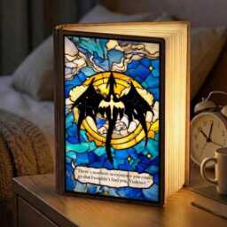 Fourth Wing Dragon Rider Book Lamp, Xaden Riorson Violet Sorrengail Led Light, Basgiath War College Lamp Decor, Empyrean Series Night Light - thumbnail 2