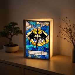 Fourth Wing Dragon Rider Book Lamp, Xaden Riorson Violet Sorrengail Led Light, Basgiath War College Lamp Decor, Empyrean Series Night Light - thumbnail 1