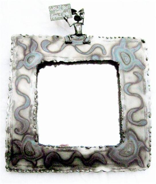 "steel Framed Mirror With Esteem Building Mouse Saying ""Wow You Look Amazing" - image 1