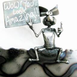 "steel Framed Mirror With Esteem Building Mouse Saying ""Wow You Look Amazing" - thumbnail 4