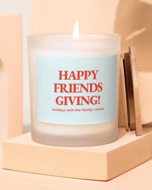 Happy Friendsgiving Candle, The Family I Chose, Decor, Hostess Gift Thanksgiving Party, Table Decor Funny Candle - image 1