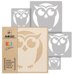 Owl Wall Stencil Set Reusable Plastic Template For Kids Room Decor - thumbnail 1