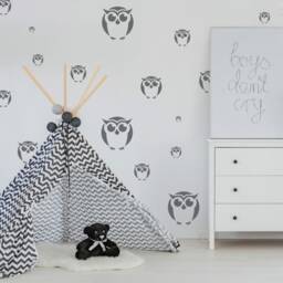 Owl Wall Stencil Set Reusable Plastic Template For Kids Room Decor - thumbnail 3