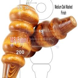 4 Wood Round Furniture Feet Turned Replacement Legs 200mm High Chairs Stools Sofa Beds Settee & Cabinets M8 Various Colours 8 Inch High - thumbnail 2